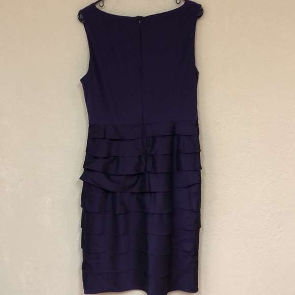 Adrianna Pappell Purple Tiered Flutter Cocktail Dress size 14 - Picture 8 of 12